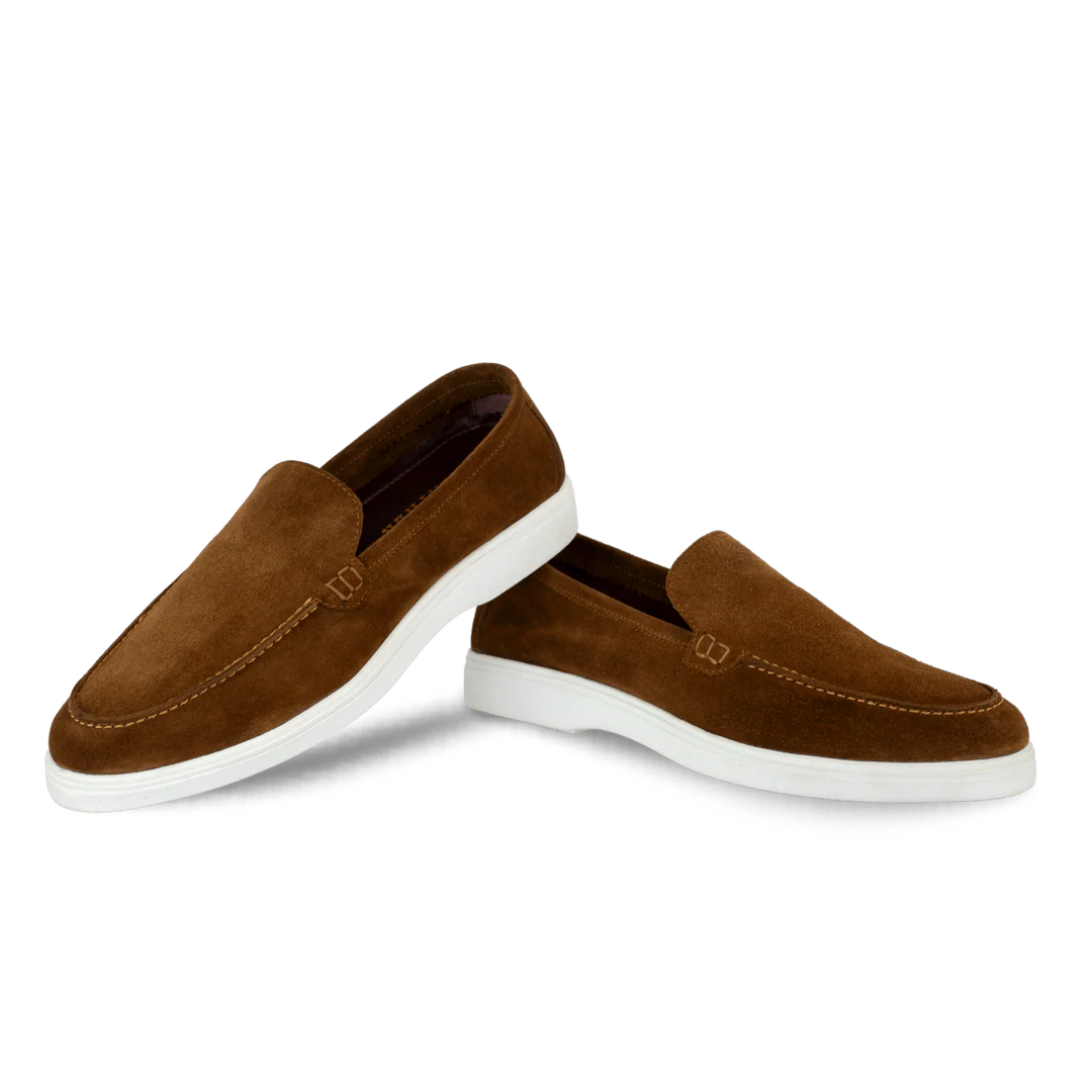 Preston: Mocassin Homme - Daim Camel