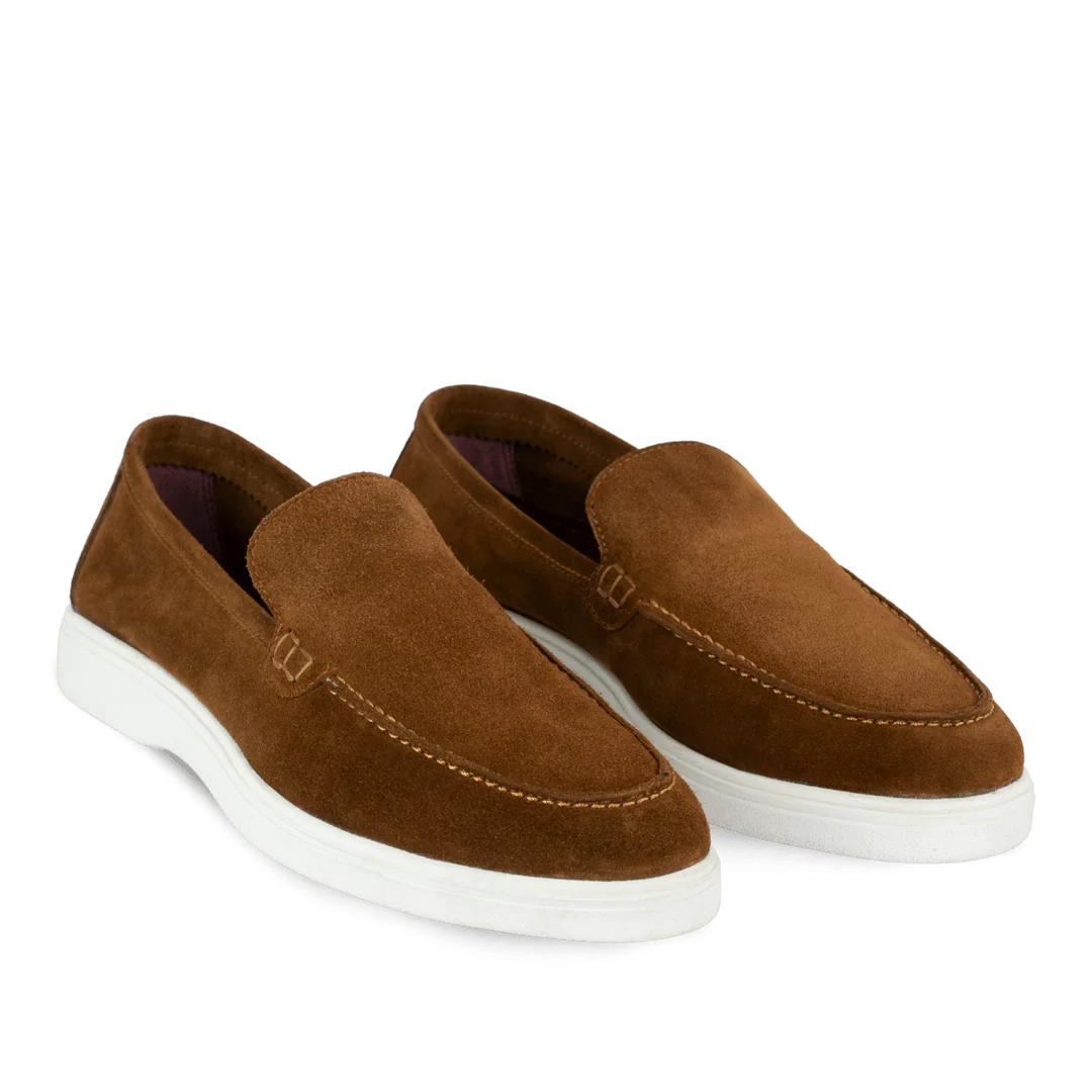 Preston: Mocassin Homme - Daim Camel