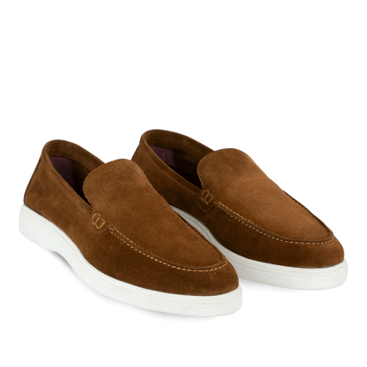 Preston: Mocassin Homme - Daim Camel